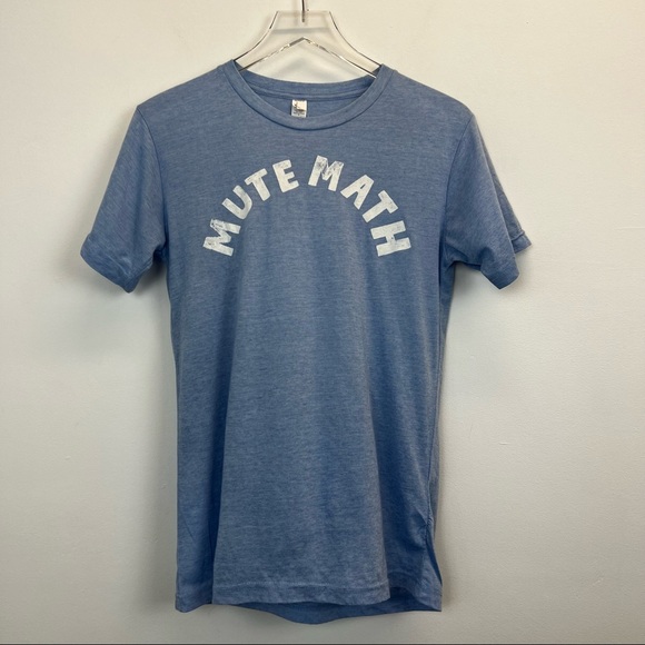Other - Mute Math Band Tee Light Blue White Lettering Short Sleeve (S)
